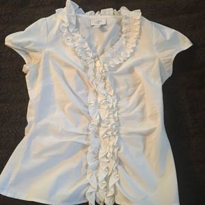 Loft size 4P button down with ruffles
